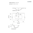 Oltens Vernal umywalka z szafką 60 cm czarny mat 68005300 - rysunek techniczny umywalki