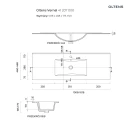 Oltens Vernal umywalka z szafką 100 cm biały/grafit mat 68008400 - rysunek techniczny umywalki