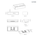 Oltens Vernal umywalka z szafką 100 cm biały połysk/szary mat 68008700 - rysunek techniczny szafki