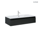 Oltens Vernal umywalka z szafką 100 cm biały/czarny mat 68008300