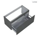 Oltens Vernal umywalka z szafką 100 cm biały/grafit mat 68016400 - szafka