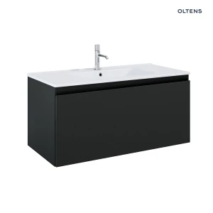 Oltens Vernal umywalka z szafką 100 cm biały/czarny mat 68016300