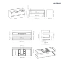 Oltens Vernal umywalka z szafką 100 cm biała 68004000 - rysunek techniczny szafki