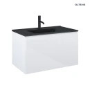 Oltens Vernal umywalka z szafką 80 cm czarny mat/biały połysk 68015000