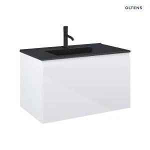 Oltens Vernal umywalka z szafką 80 cm czarny mat/biały połysk 68015000