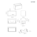 Oltens Vernal umywalka z szafką 80 cm czarny mat/biały połysk 68015000 - rysunek techniczny szafki
