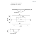 Oltens Vernal umywalka z szafką 80 cm czarny mat/biały połysk 68015000 - rysunek techniczny umywalki