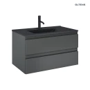 Oltens Vernal umywalka z szafką 80 cm czarny mat/grafit mat 68037400