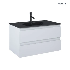 Oltens Vernal umywalka z szafką 80 cm czarny mat/szary mat 68037700