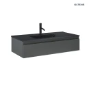 Oltens Vernal umywalka z szafką 100 cm czarny mat/grafit mat 68009400