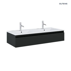 Oltens Vernal umywalka z szafką 120 cm biały połysk/czarny mat 68010300
