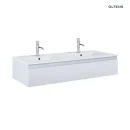 Oltens Vernal umywalka z szafką 120 cm biały połysk/szary mat 68010700