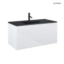 Oltens Vernal umywalka z szafką 100 cm czarny mat/biały połysk 68017000
