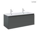 Oltens Vernal umywalka z szafką 120 cm biały połysk/grafit mat 68034400