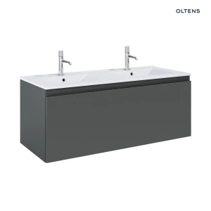 Oltens Vernal umywalka z szafką 120 cm biały połysk/grafit mat 68034400