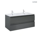Oltens Vernal szafka 120 cm podumywalkowa wisząca z umywalką grafit mat/biały połysk 68464400