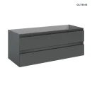 Oltens Vernal szafka 120 cm podumywalkowa wisząca z umywalką grafit mat/biały połysk 68464400 - szafka