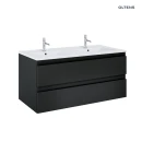 Oltens Vernal szafka 120 cm podumywalkowa wisząca z umywalką czarny mat/biały połysk 68464300
