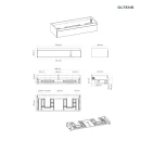 Oltens Vernal umywalka z szafką 120 cm czarny mat 68011300 - rysunek techniczny szafki