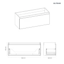 Oltens Vernal umywalka z szafką 120 cm czarny mat/szary mat 68035700 - rysunek techniczny szafki