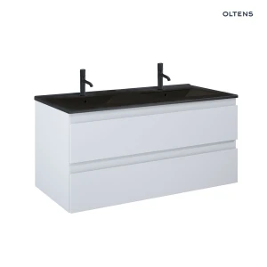 Oltens Vernal szafka 120 cm podumywalkowa wisząca z umywalką szary mat/czarny mat 68465700