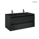 Oltens Vernal szafka 120 cm podumywalkowa wisząca z umywalką czarny mat 68465300