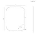 Oltens Nordlis lustro 80x100 cm prostokątne z oświetleniem z przodu z matą grzewczą 64124000 - rysunek techniczny
