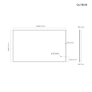 Oltens Nordlis lustro 60x100 cm prostokątne z oświetleniem od tyłu z matą grzewczą złoty 64111800 - rysunek techniczny