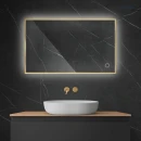 Oltens Nordlis lustro 60x100 cm prostokątne z oświetleniem od tyłu z matą grzewczą złoty 64111800