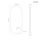 Oltens Nordlis lustro 50x120 cm owalne z oświetleniem od tyłu z matą grzewczą 64114000 - rysunek techniczny