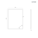 Oltens Nordlis lustro 60x80 cm prostokątne z oświetleniem od tyłu z matą grzewczą miedź szczotkowana 64115610 - rysunek techniczny