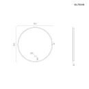 Oltens Nordlis lustro 60 cm okrągłe z oświetleniem z oświetleniem od tyłu z matą grzewczą miedź szczotkowana 64108610 - rysunek techniczny lustra