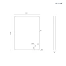 Oltens Nordlis lustro 60x80 cm prostokątne z oświetleniem z przodu z matą grzewczą czarny 64116300 - rysunek techniczny