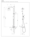 Zestaw wannowo-prysznicowy termostatyczny natynkowy z deszczownicą Omnires Y miedź szczotkowana Y1234CPB - rysunek techniczny