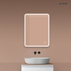 Oltens Nordlis lustro 60x80 cm prostokątne z oświetleniem z przodu z matą grzewczą 64116000