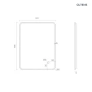 Oltens Nordlis lustro 60x80 cm prostokątne z oświetleniem z przodu z matą grzewczą 64116000 - rysunek techniczny lustra