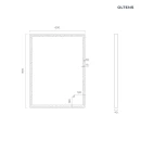 Oltens Nordlis lustro 60x80 cm prostokątne z oświetleniem z przodu z matą grzewczą miedź szczotkowana 64105610 - rysunek techniczny