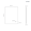 Oltens Nordlis lustro 60x80 cm prostokątne z oświetleniem od tyłu z matą grzewczą 64115000 - rysunek techniczny lustra