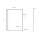Oltens Nordlis lustro 60x80 cm prostokątne z oświetleniem z przodu z matą grzewczą złoty 64105800 - rysunek techniczny lustra