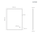 Oltens Nordlis lustro 60x80 cm prostokątne z oświetleniem z przodu z matą grzewczą 64105000 - rysunek techniczny lustra