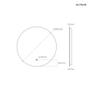 Oltens Nordlis lustro 60x60 cm okrągłe z oświetleniem od tyłu z matą grzewczą 64108000 - rysunek techniczny lustra