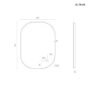 Oltens Nordlis lustro 60x80 cm prostokątne z oświetleniem od tyłu z matą grzewczą miedź szczotkowana 64126610 - rysunek techniczny lustra