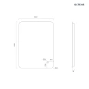 Oltens Nordlis lustro 60x80 cm prostokątne z oświetleniem od tyłu z matą grzewczą 64119000 - rysunek techniczny lustra