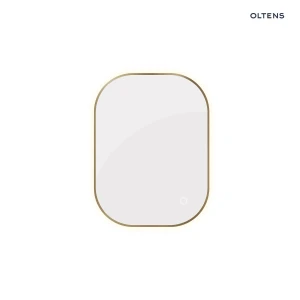 Oltens Nordlis lustro 60x80 cm prostokątne z oświetleniem z przodu z matą grzewczą mosiądz szczotkowany 64123510