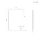 Oltens Nordlis lustro 60x80 cm prostokątne z oświetleniem od tyłu z matą grzewczą mosiądz szczotkowany 64119510 - rysunek techniczny lustra