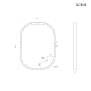 Oltens Nordlis lustro 60x80 cm prostokątne z oświetleniem z przodu z matą grzewczą miedź szczotkowana 64123610 - rysunek techniczny lustra