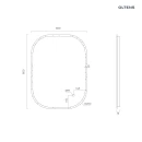 Oltens Nordlis lustro 60x80 cm prostokątne z oświetleniem z przodu z matą grzewczą 64123000 - rysunek techniczny lustra