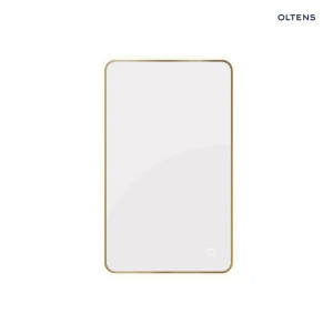 Oltens Nordlis lustro 60x100 cm prostokątne z oświetleniem z przodu z matą grzewczą mosiądz szczotkowany 64117510