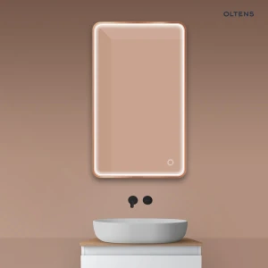 Oltens Nordlis lustro 60x100 cm prostokątne z oświetleniem z przodu z matą grzewczą miedź szczotkowana 64117610