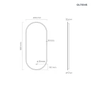 Oltens Nordlis lustro 40x90 cm owalne z oświetleniem od tyłu z matą grzewczą złoty 64113800 - rysunek techniczny lustra
